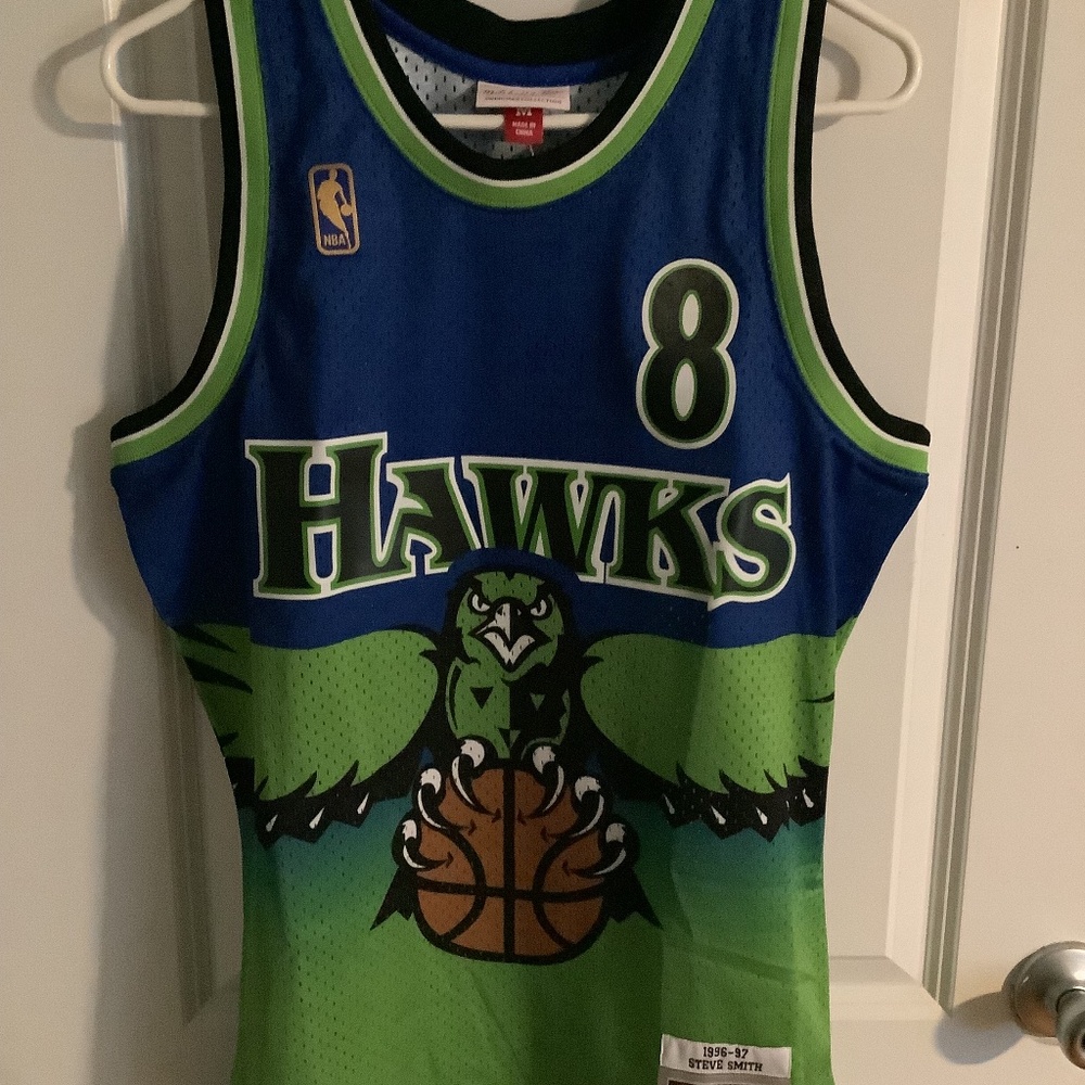 NWT Atlanta Hawks Mitchell & Ness Throwback Jersey Mens Medium